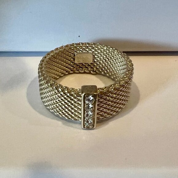 Tiffany and Co. Somerset ring, sterling silver with diamonds, size 4.5 - Picture 3 of 16